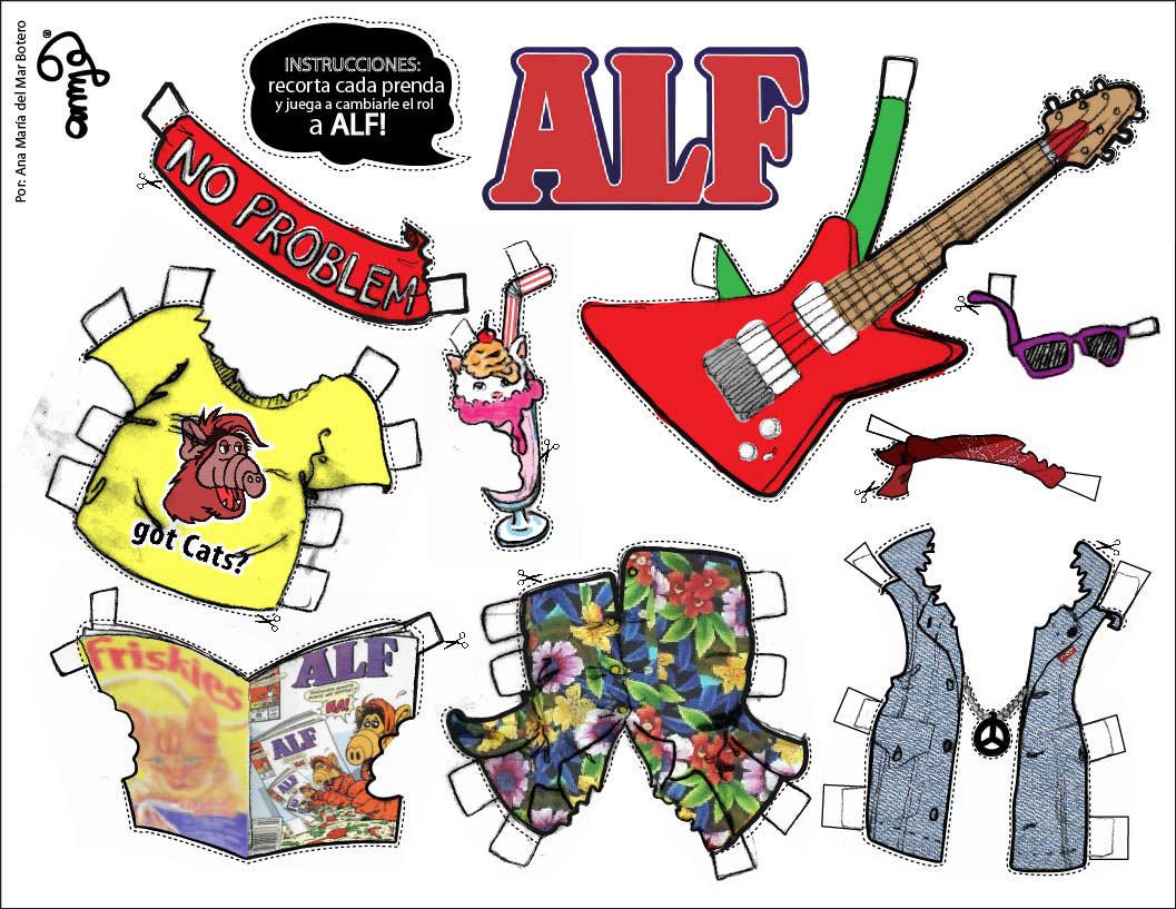 alf cut and paste craft chilhood