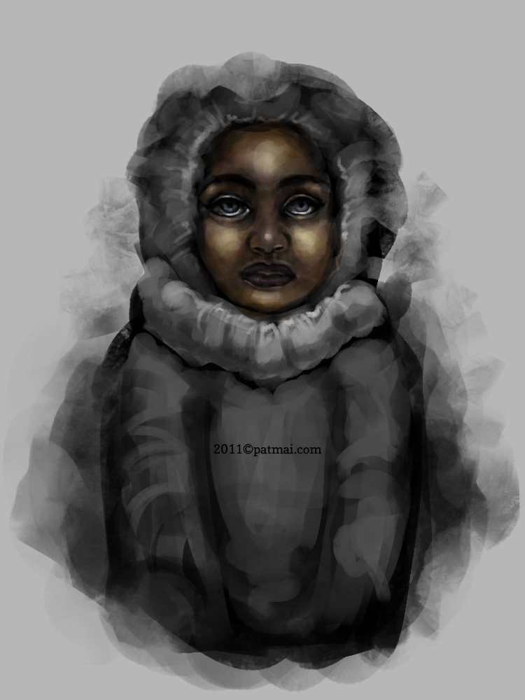 digital painting black and white portraits