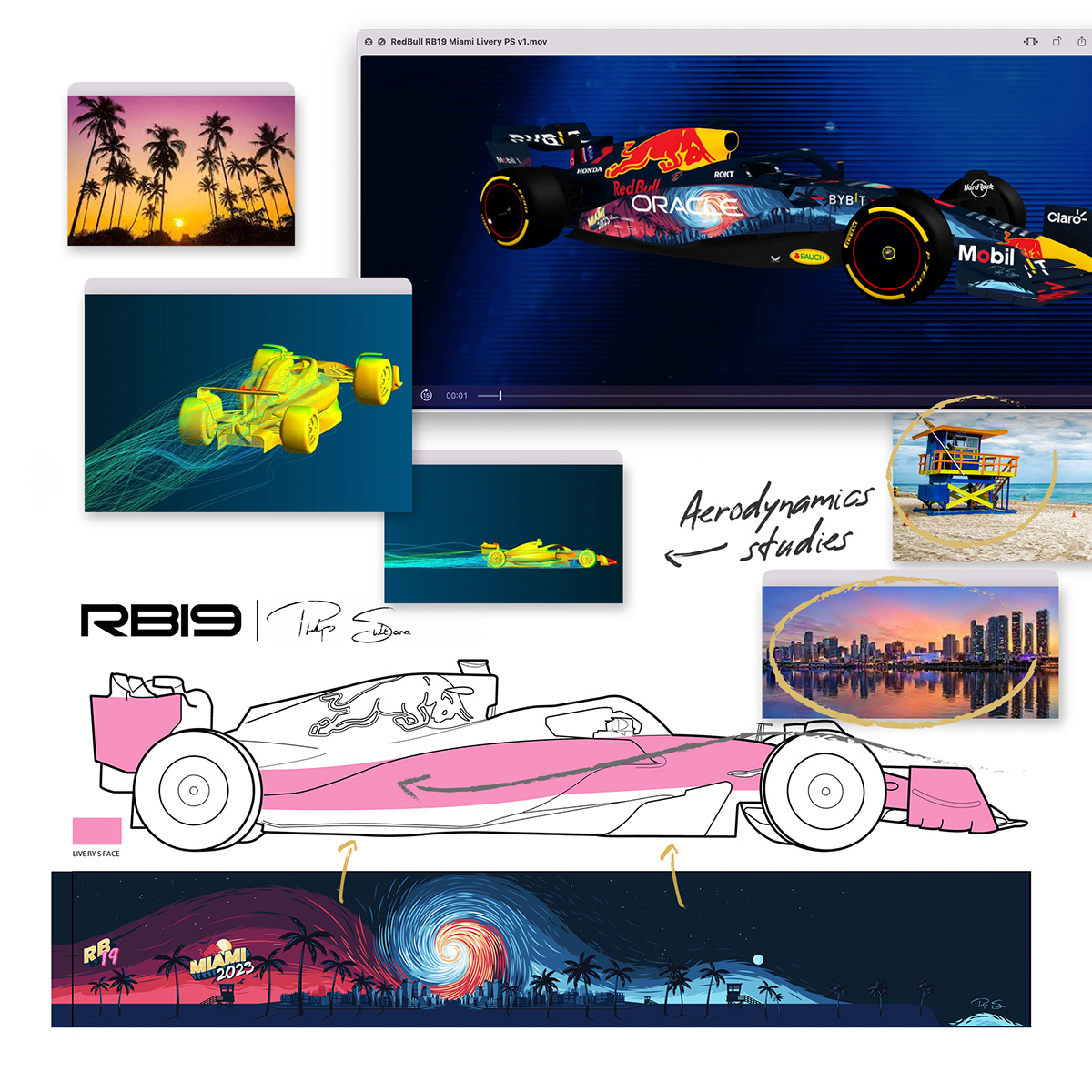 RedBull Racing f1 miami Livery design ILLUSTRATION  Digital Art 
