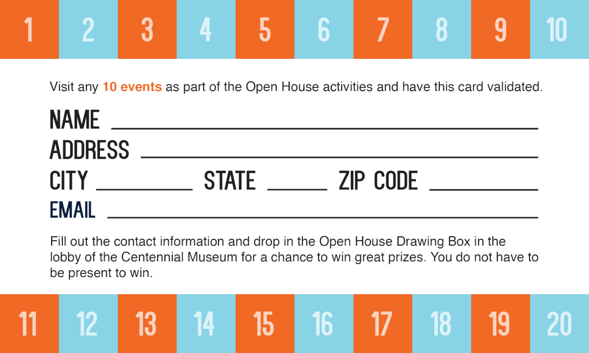 UTEP punch card UTEP Open House