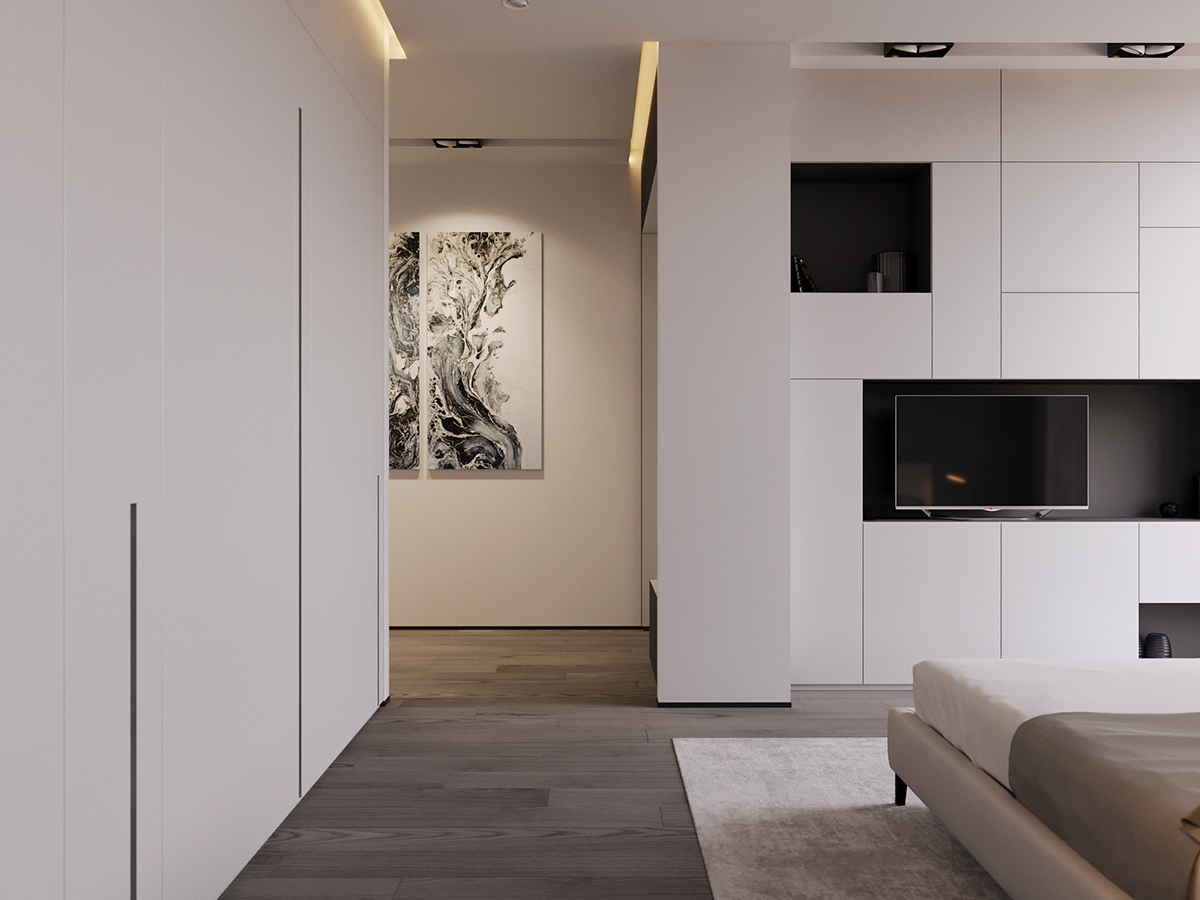 Interior apartment Residence 3dmax coronarenderer CoronaRender  visualization Minimalism