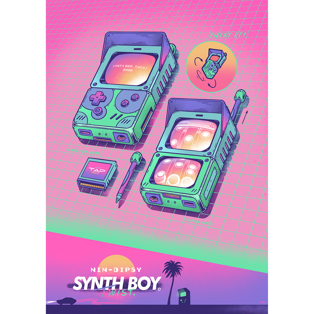 game game boy gba Retro Synthwave vaporwave