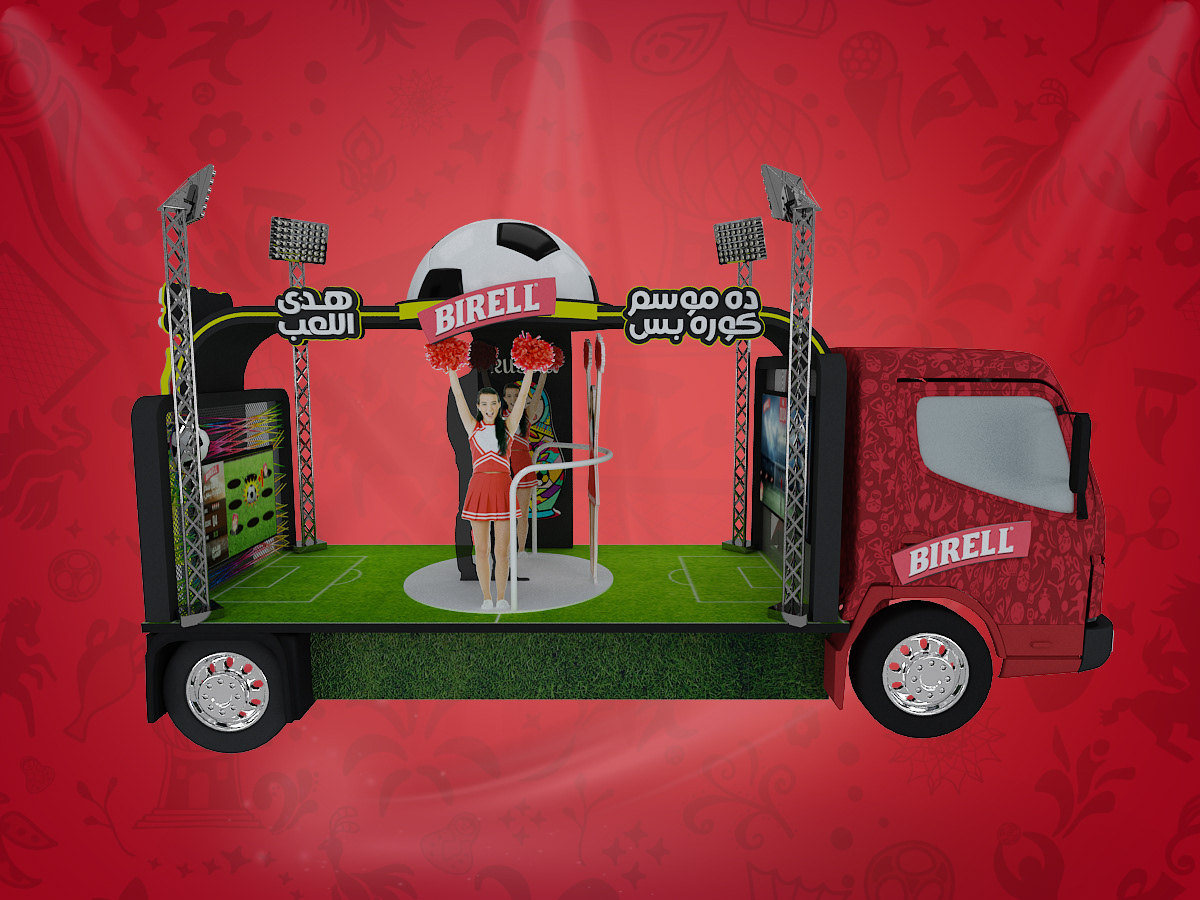 Displays Worldcup2018 birell activation Stand soccer logo Roadshow foodtruck Truck
