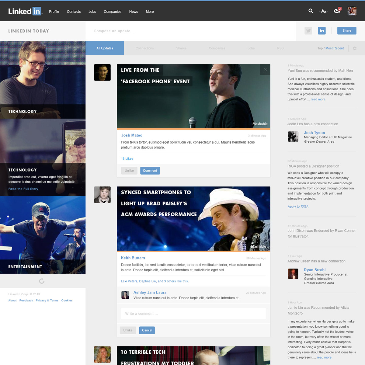 Responsive Web Linkedin social job network concept