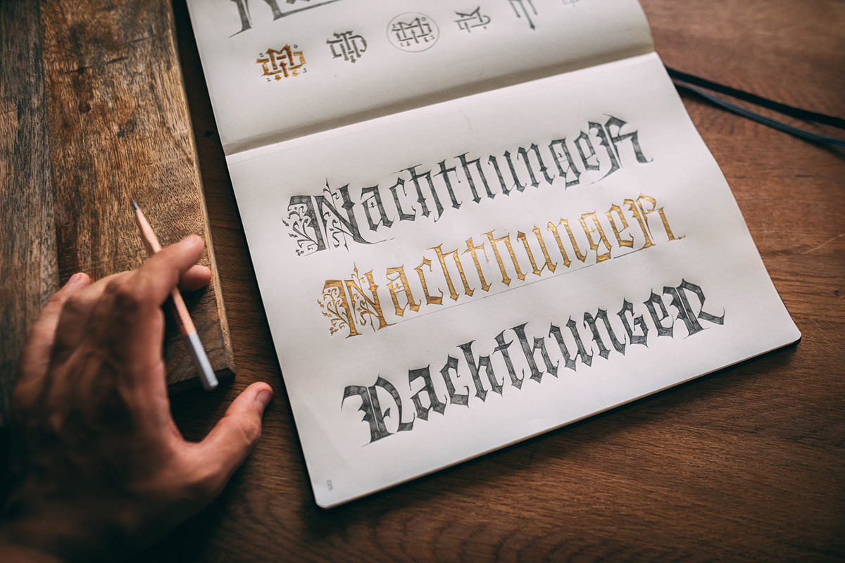 Blackletter Calligraphy   gothic typography   font lettering brand identity visual concept art Handlettering