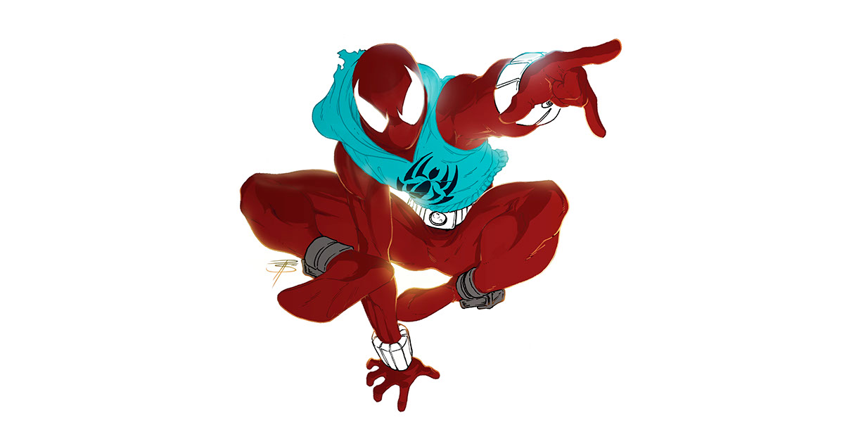 comics spider-man digital paint art