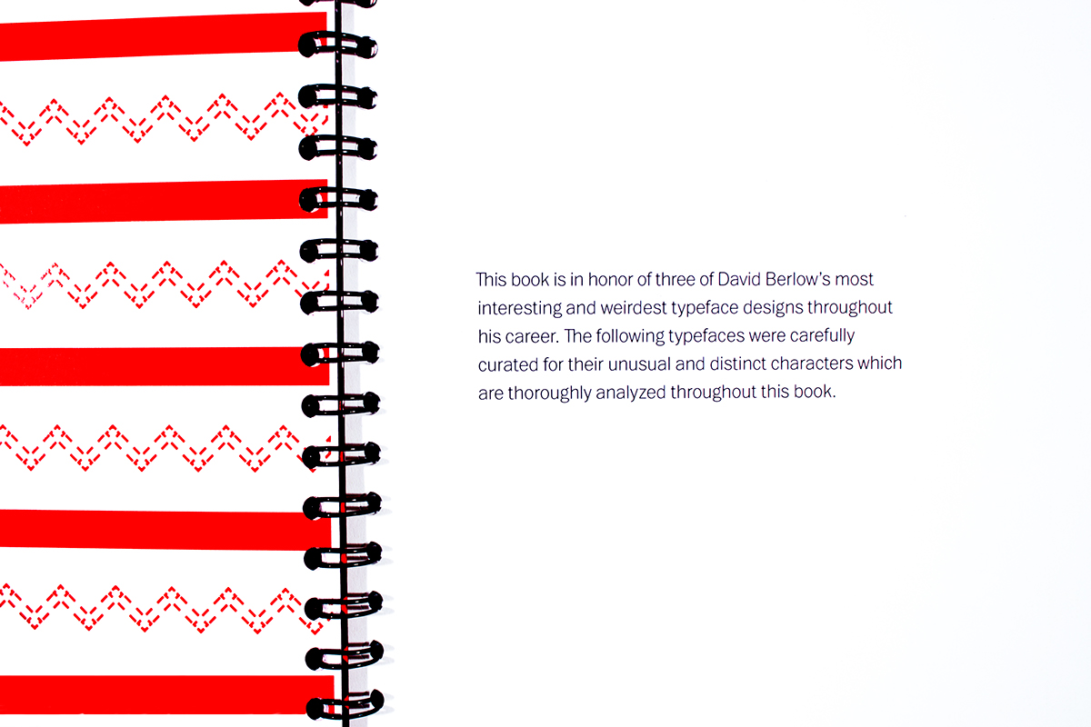 Serena Hong Type Analysis book design layouts graphic design risd gd editorial type Layout book wiro Spiral David Berlow