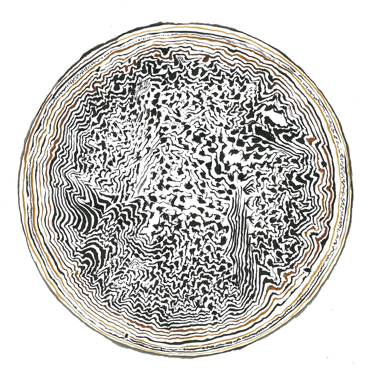brush & ink abstract disk circle