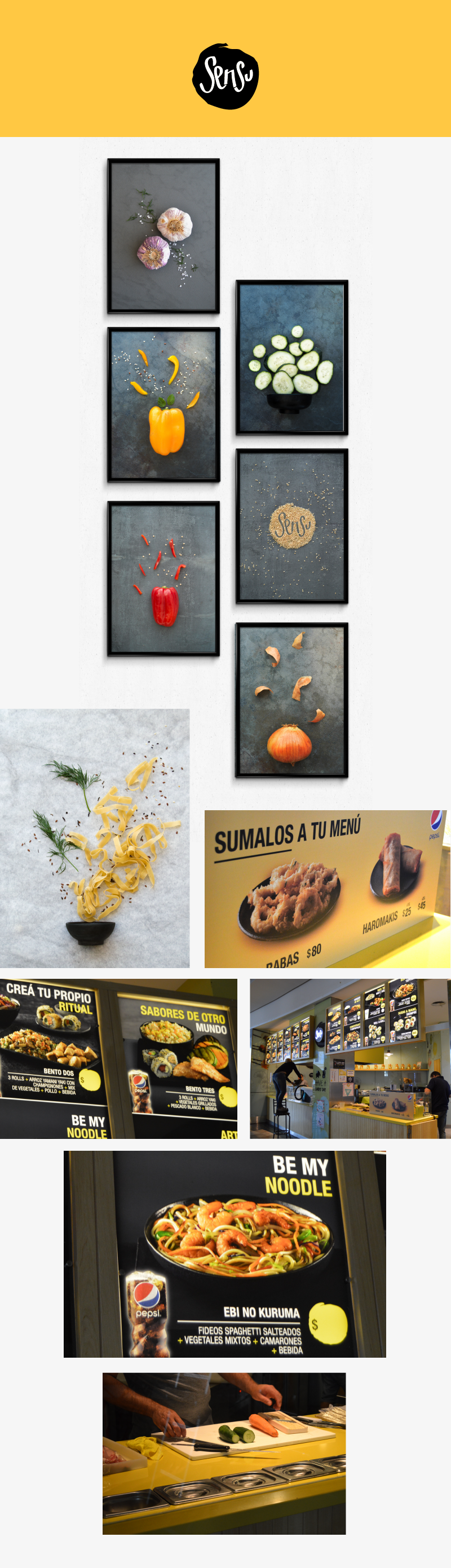 Sensu Sushi restaurante mall Food  foodie yellow teppan branding  gourmet