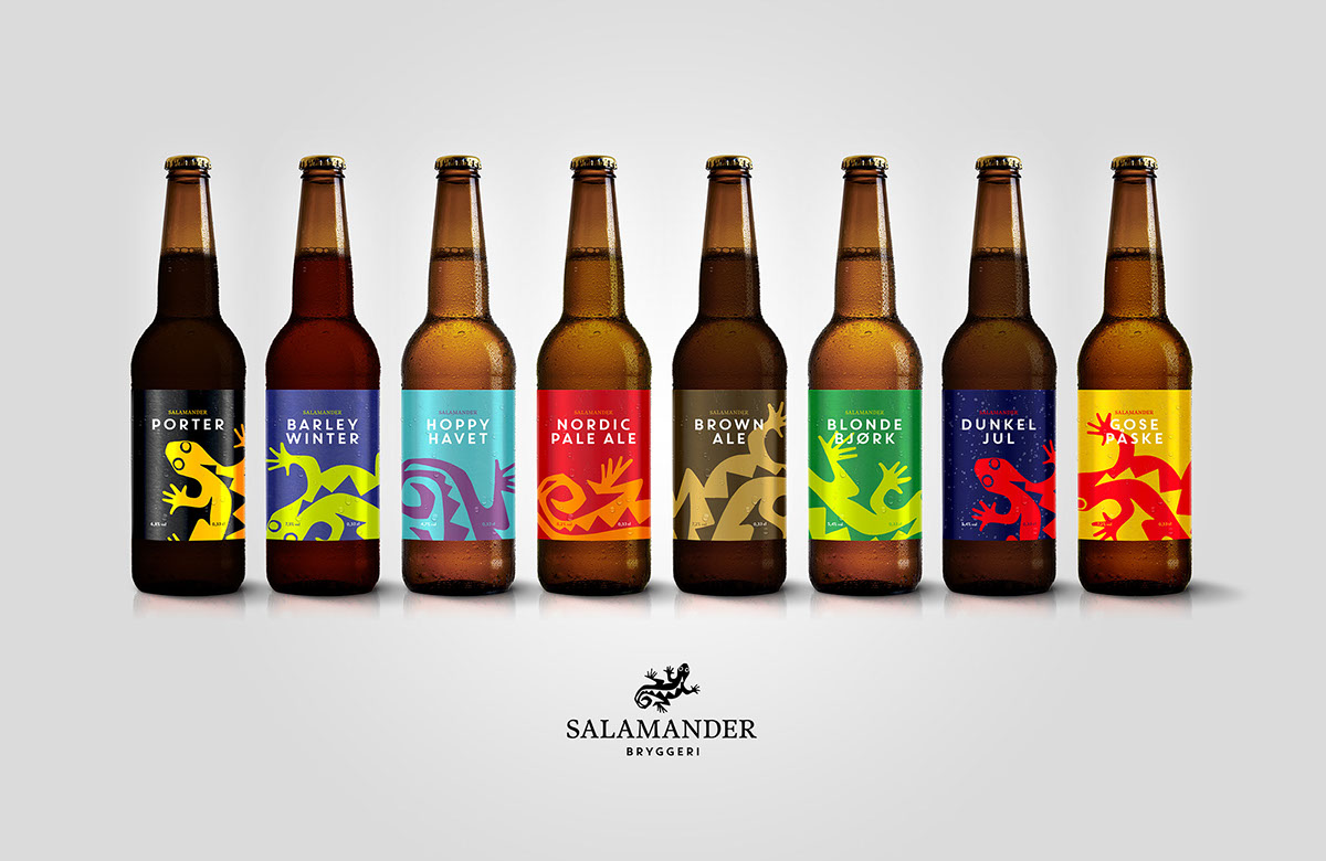 Adobe Portfolio beer brewery Label package salamander