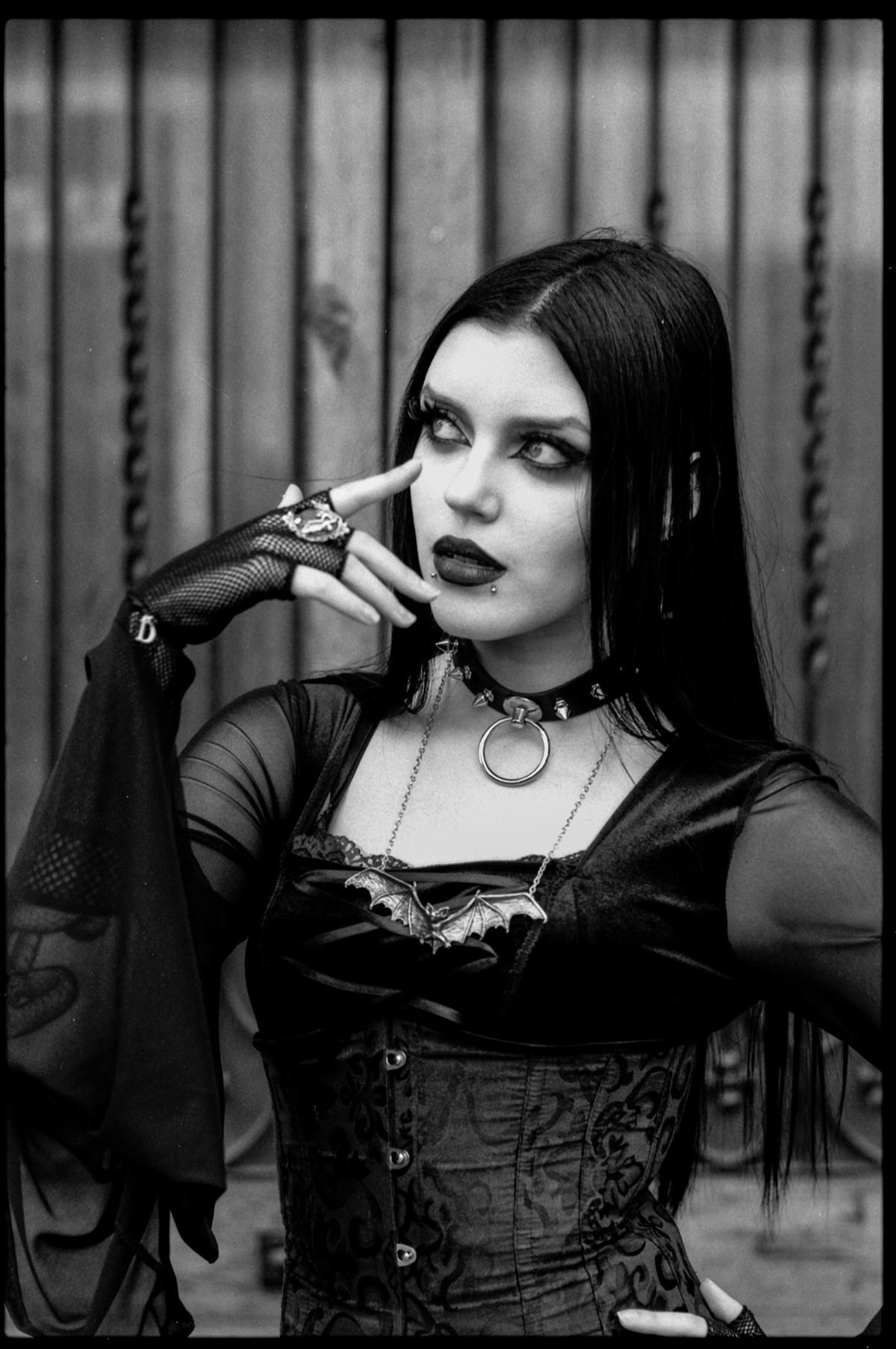 ILFORD analogic gothic dark portrait film photography 35mm ilfordpan100 nikonf3