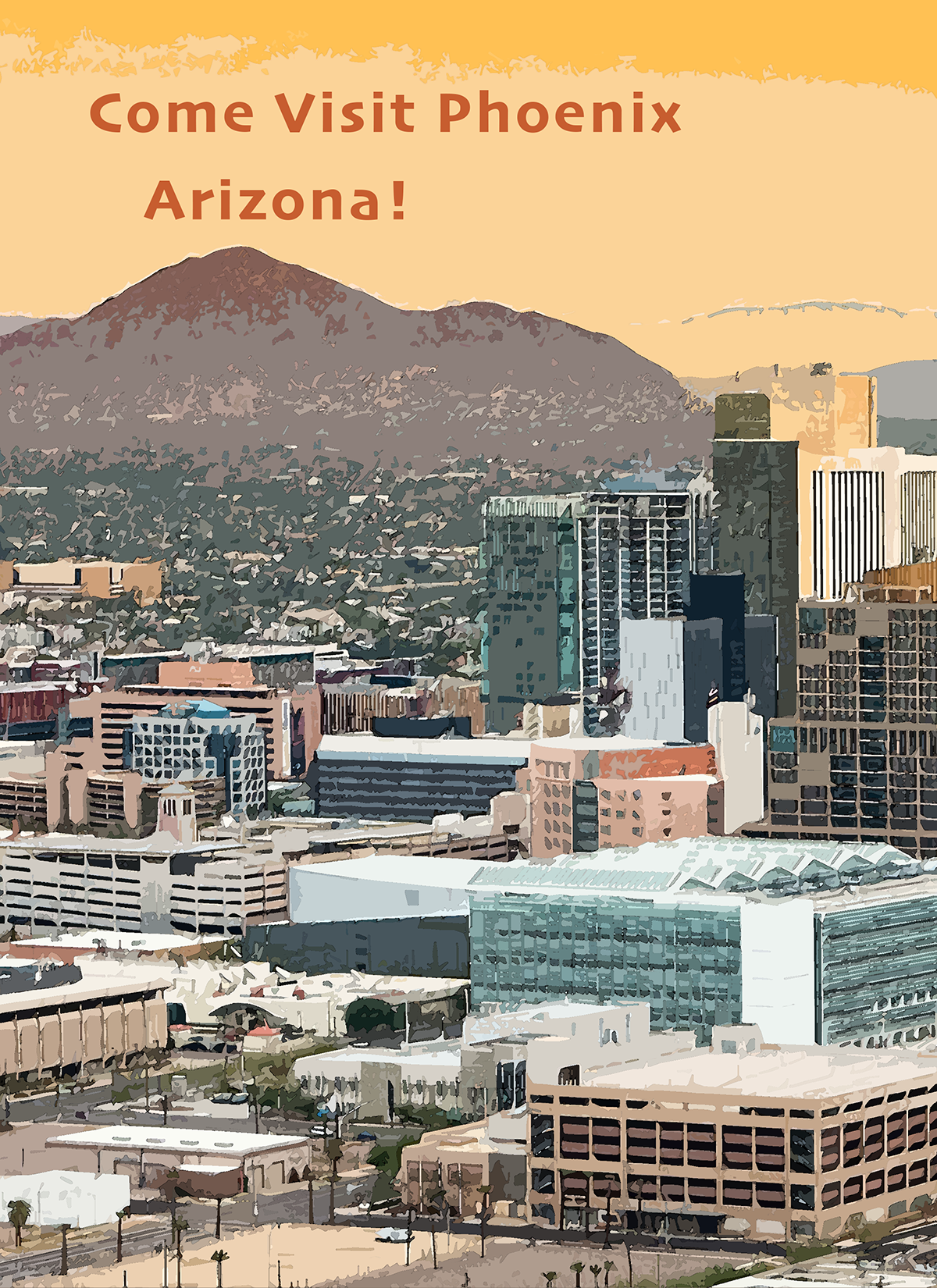 Phoenix arizona Az Travel poster travel poster yellow