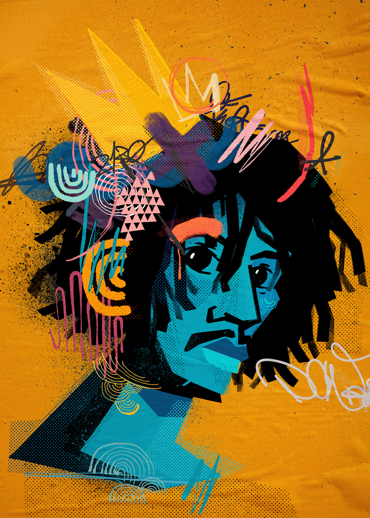 art collage digital illustration dow raiz gig poster hip hop poster rap Rincon Sapiencia Street Art 