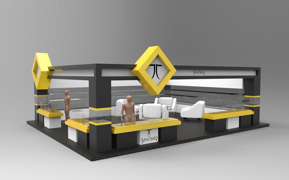 Exhibition  industrial stall design architecture Jewellery Event graphic branding 