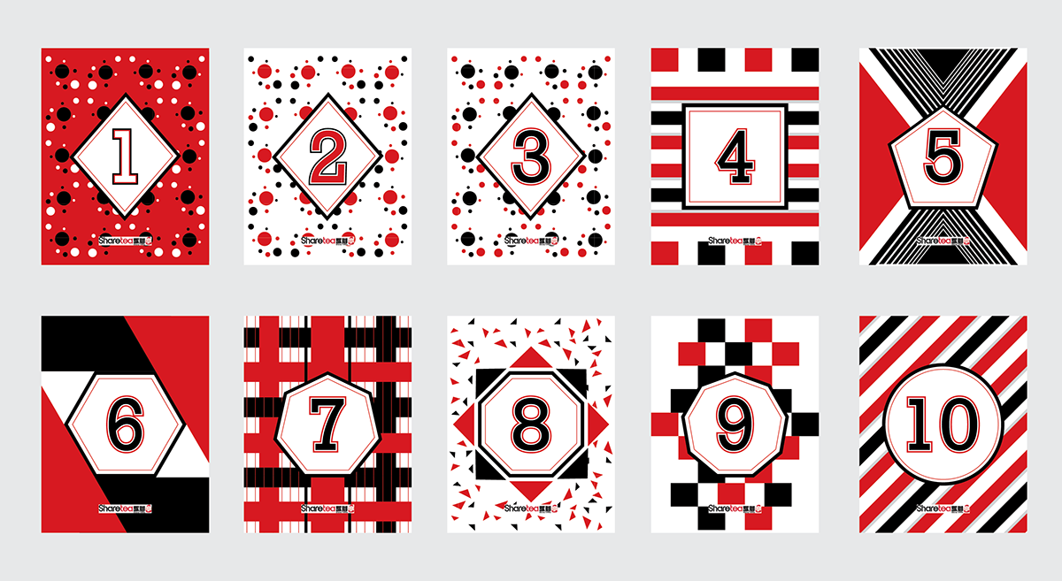 Adobe Portfolio Number Cards geometric
