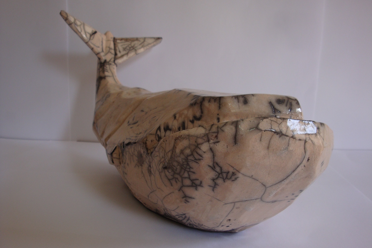 Whale ceramic Moby Dick sculpture