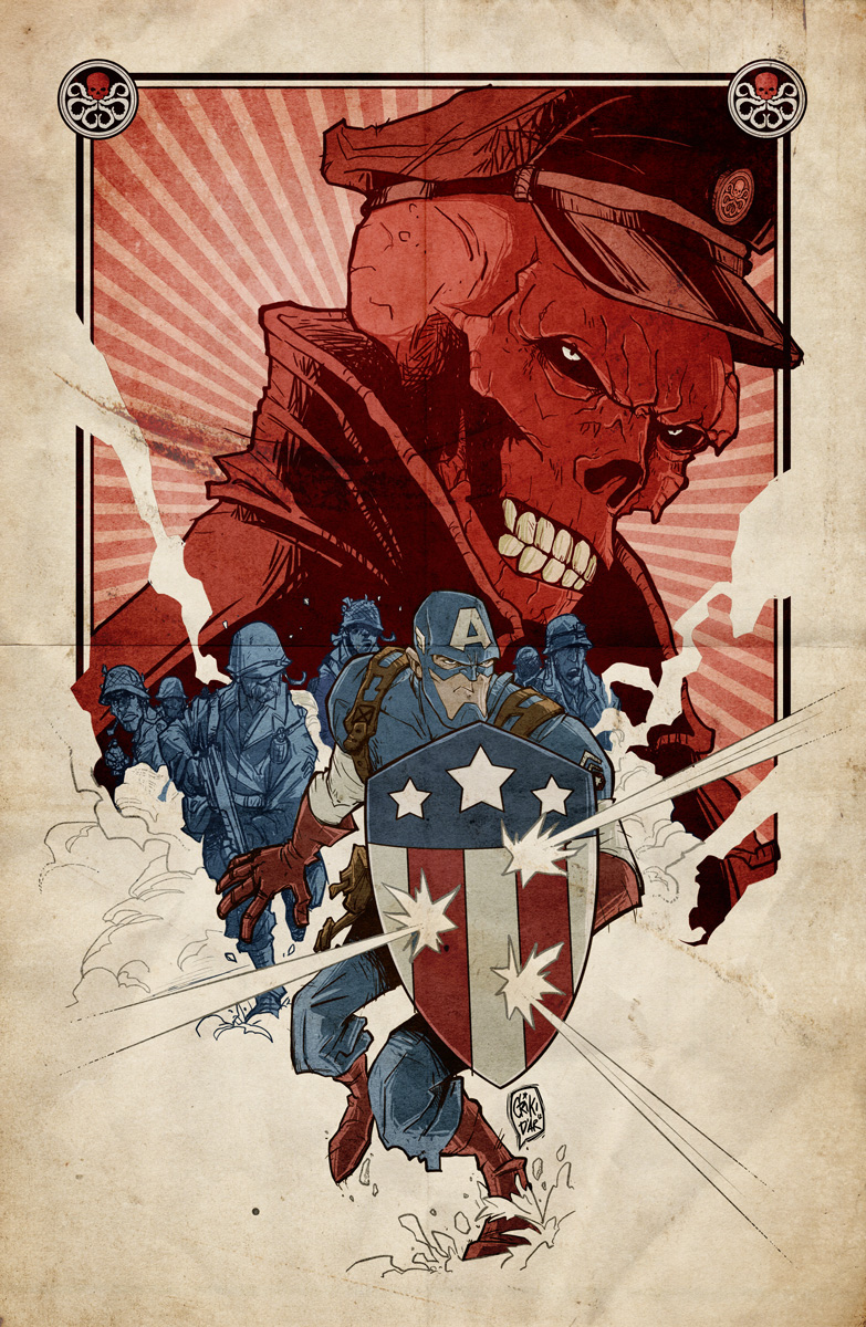 digital illustration f4 captain america Fantastic Four Hellboy batman the goon