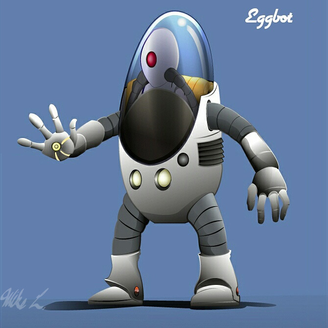 Character robot 2D art concept photoshop Illustrator wacom vector blue