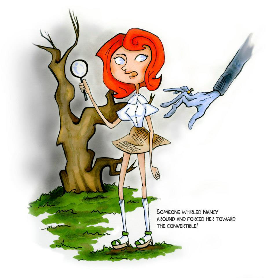 Nancy Drew illustrations cartoon re-design design art handdone characters modern