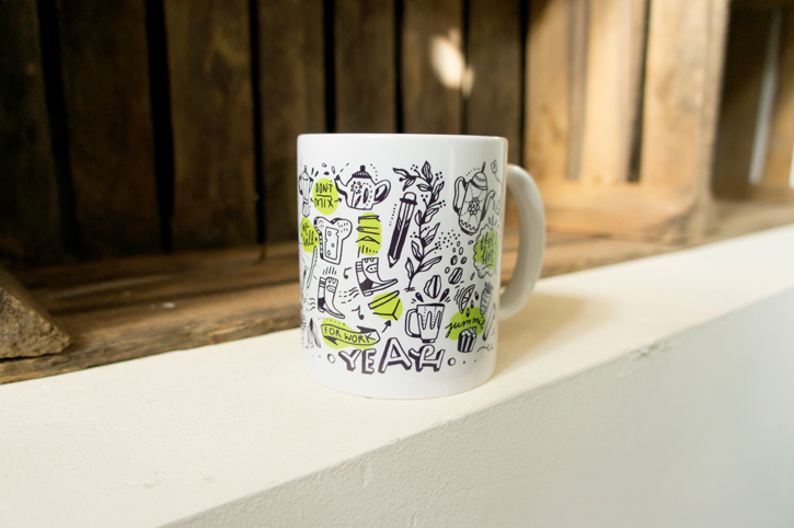 blackandwhite Handlettering type design Mugs Coffee linework dotwork doodle