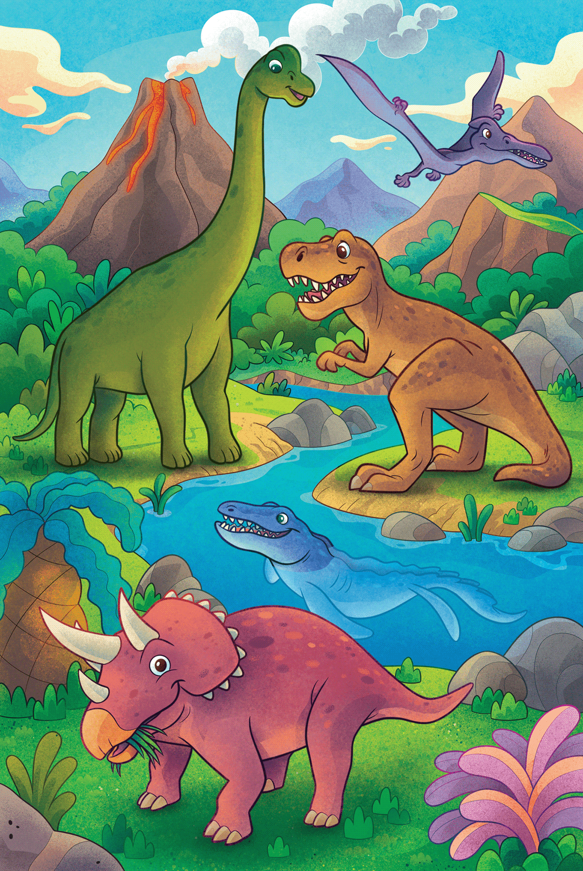 childrens illustration dinosaurs Dinossauros ILLUSTRATION  infantil puzzle quebra-cabeça toy toyster