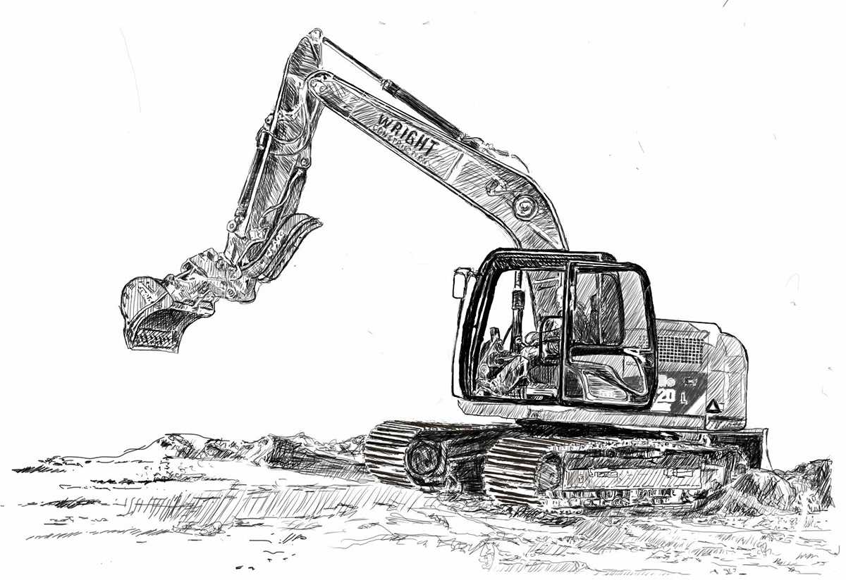 Excavator. Drawing Worksheet. Stock Vector - Illustration of riddle,  transport: 75234295
