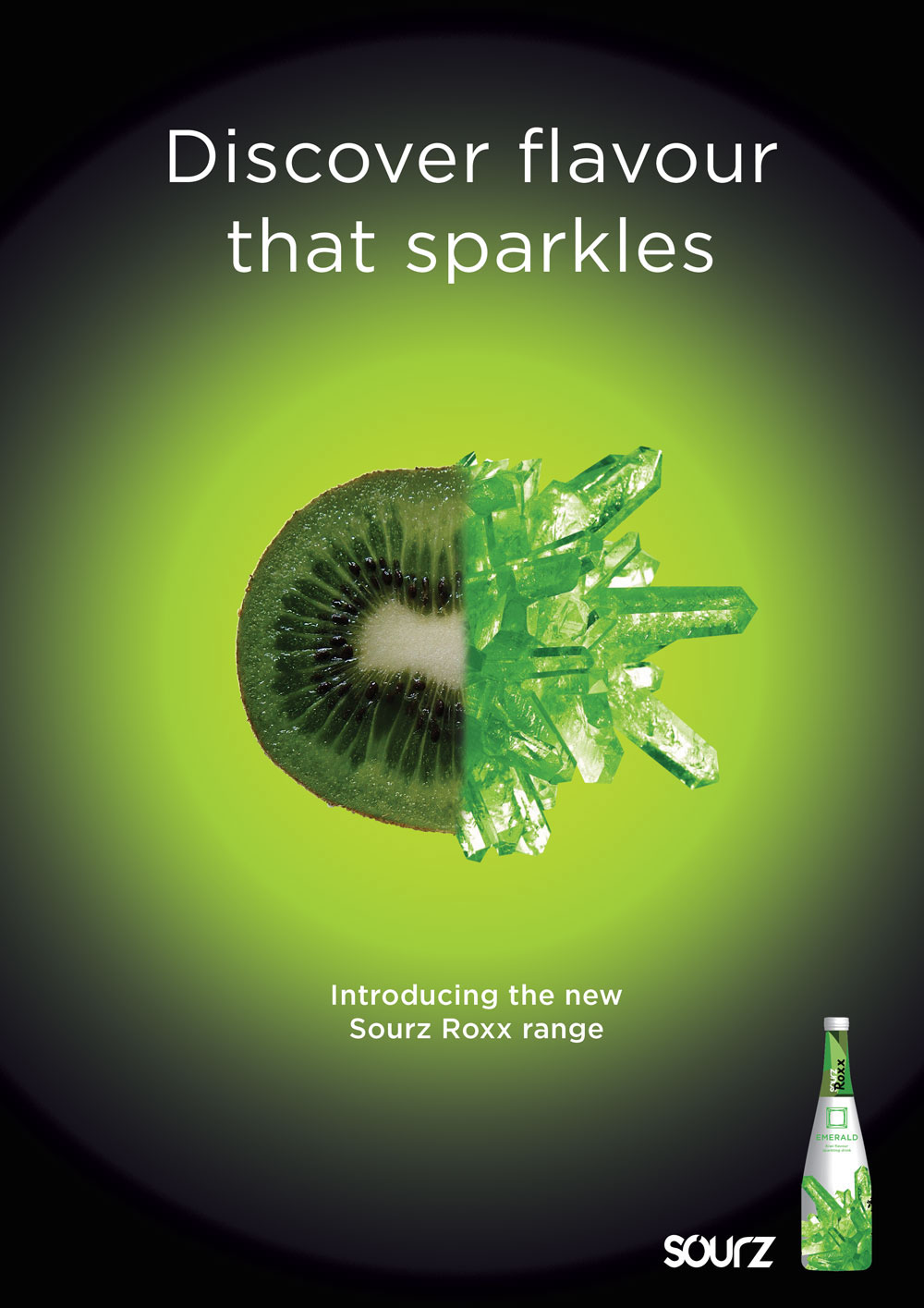 Sourz  Sparkling drink  beverage packaging crystals Fruit drink advert advert
