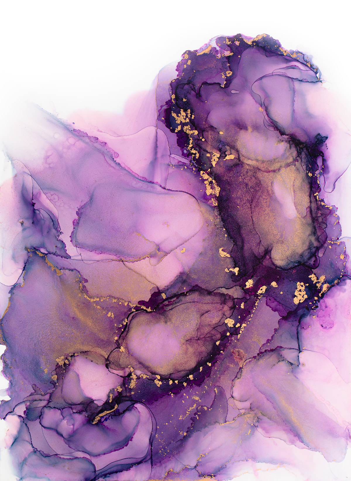 abstract alcohol ink art colorful