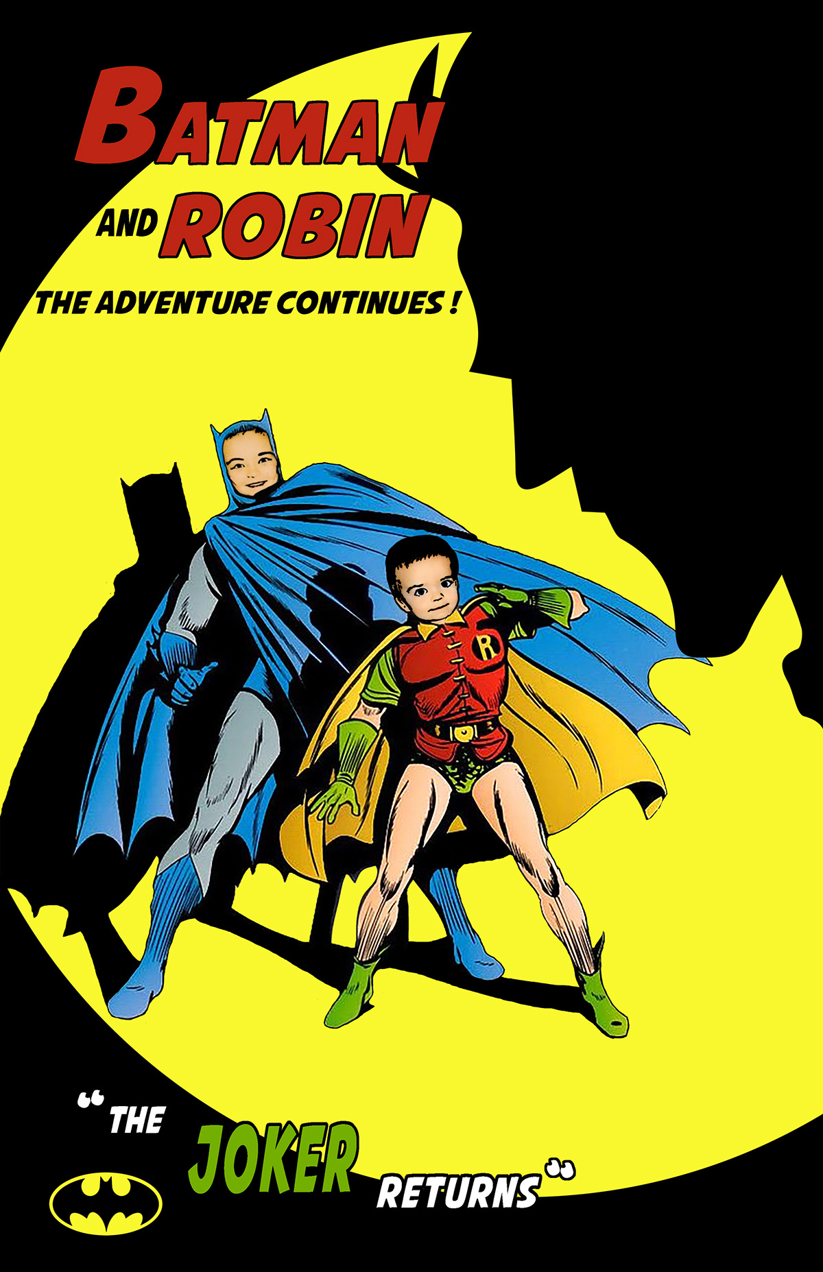 Custom poster Retro comic batman robin