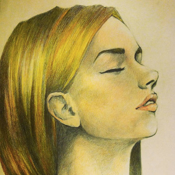 sketch female art graphite Illustrator Prismacolor Pencils ink female beauty
