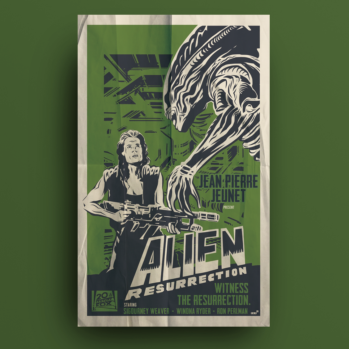 movie alien movie poster sigourney weaver Ridley Scott david fincher James Cameron Jean Pierre Jeuney tattoo vintage