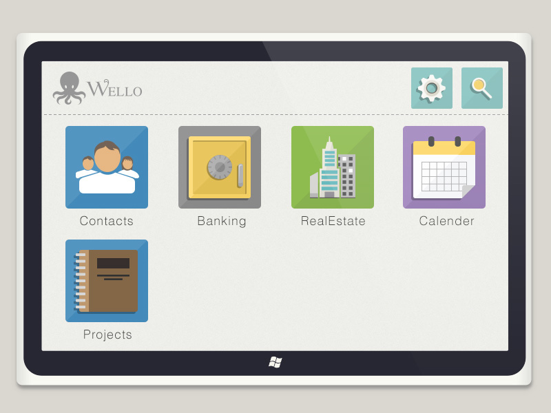 wello management system windows Windows 8 octupos Files Bank realestate contact Calender tablet phone