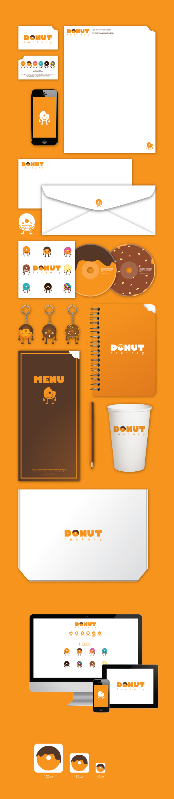 donut donut factory brand CI Corporate Identity design Icon graphic Character designer creative Food  product Foods