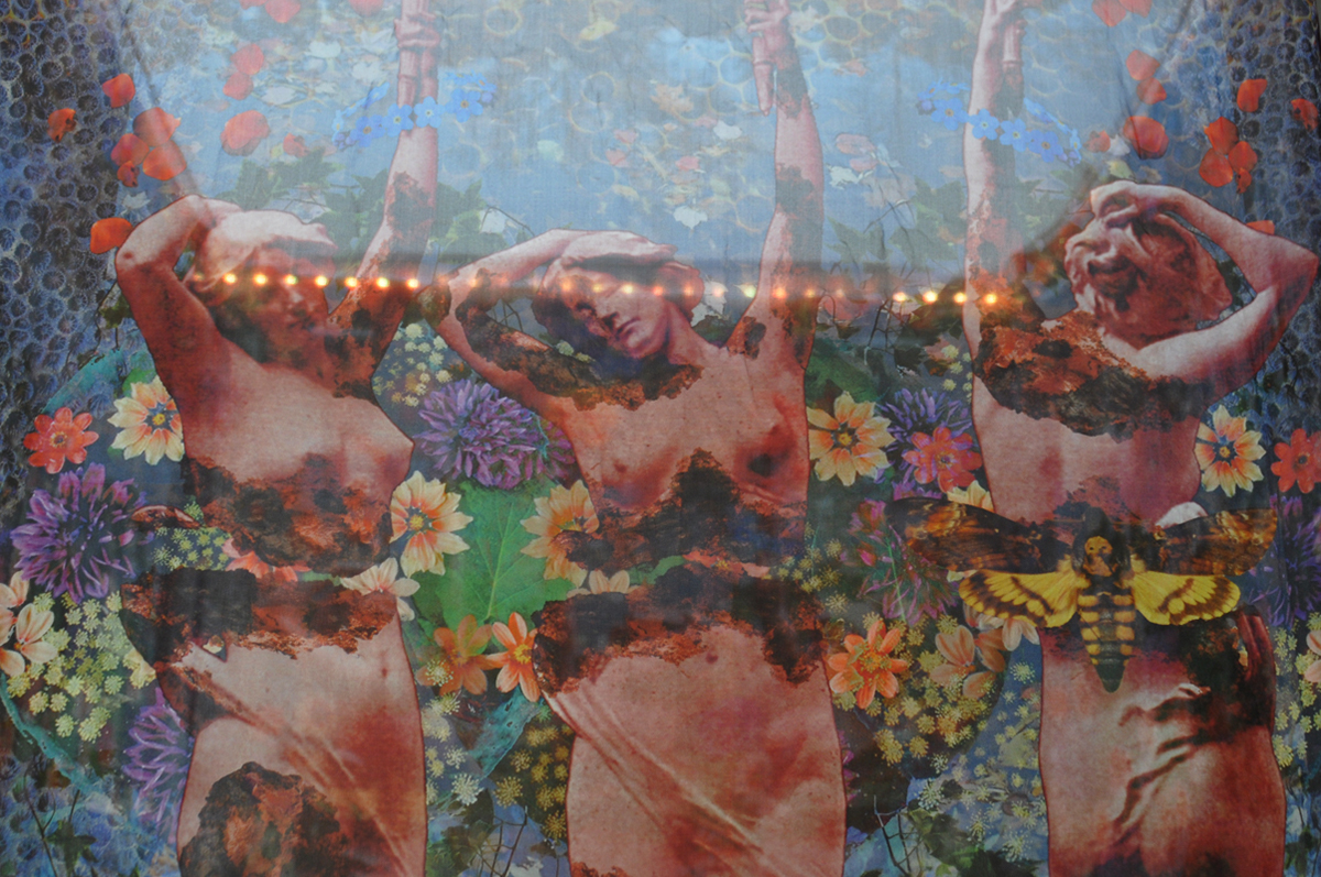 textile design print installation sculpture art collage fabric Flowers figure flower color digital