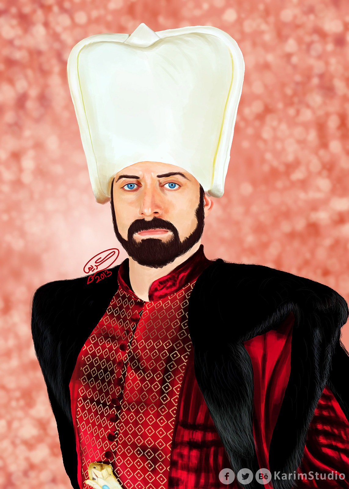 turkish digital digital painting Hürrem Sultan Turkey Halit Ergenç actor artist photoshop Hareem al sultan istanbul people portrait karim studio Muhteşem Yüzyıl