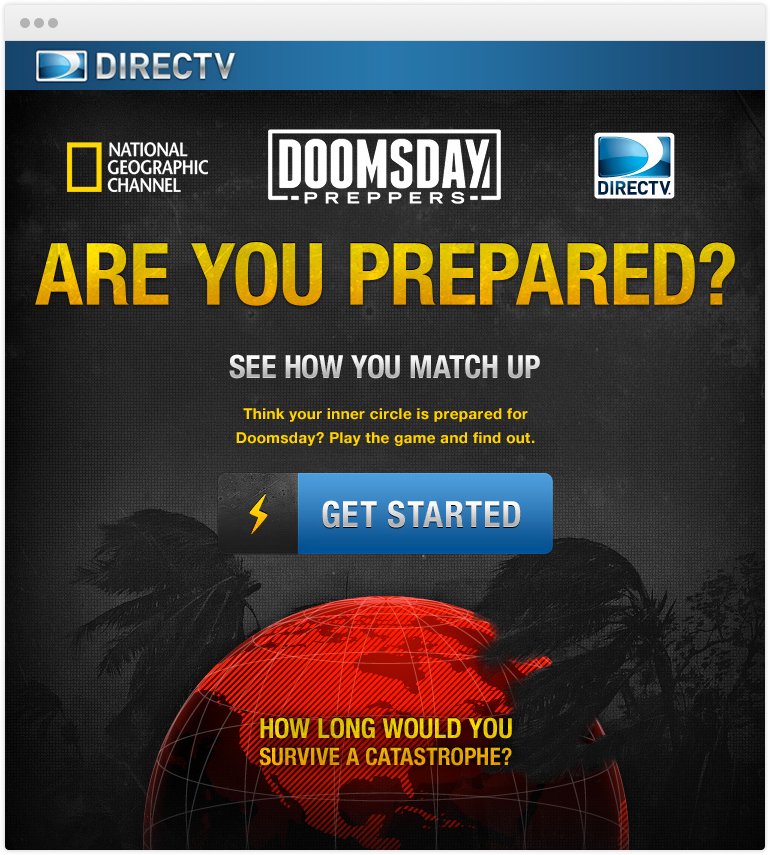 doomssday preppers DirectTV apocalypse prepare motion graphics
