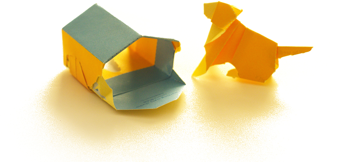 origami  aérogramme postcard animals dog Cat squirrel
