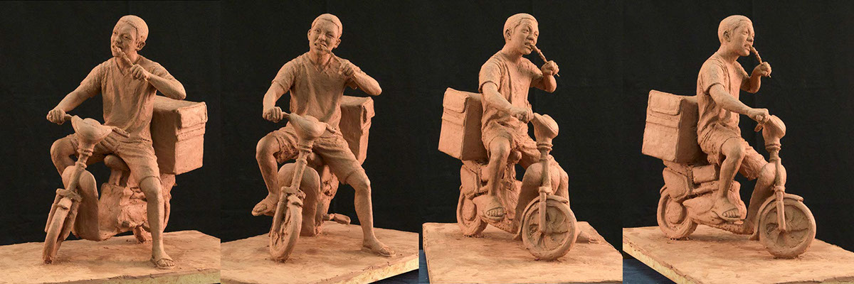 figure modeling alba winter session clay sculpture George GeorgeDuan china Bike delivery casting wast mold