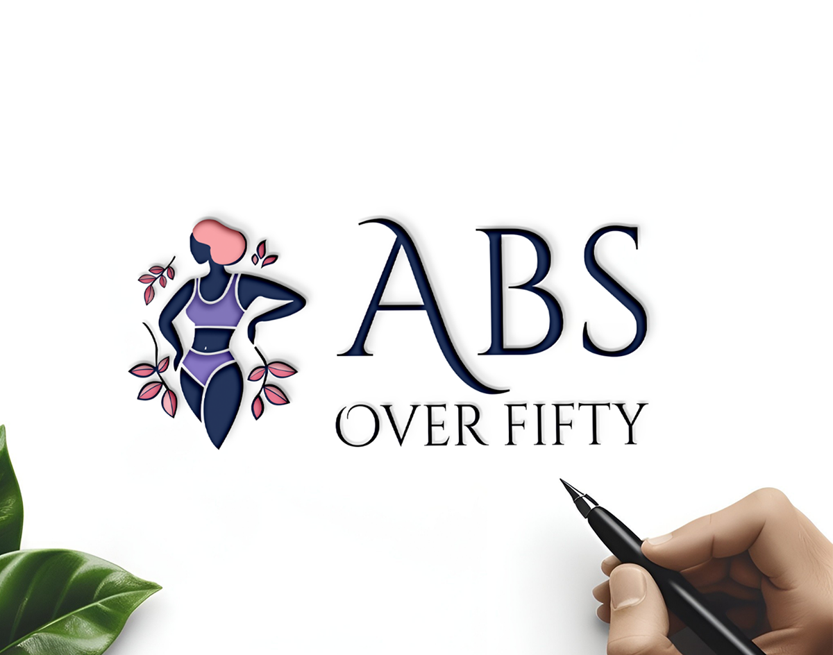 abs Logo Design women Woman figure logo designer creative logo healthcare brand identity Logo for Fitness over fifty years