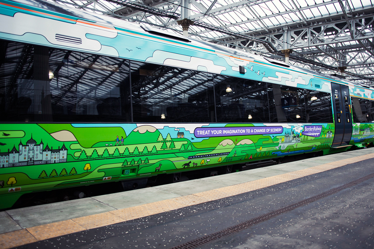train art borders railway Livery Wrap branding  graphic design visual identity