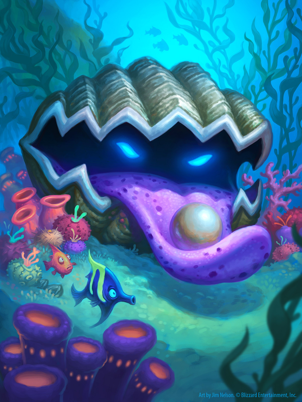 animals clam cute fantasy fish Game Art humor painting   reef underwater