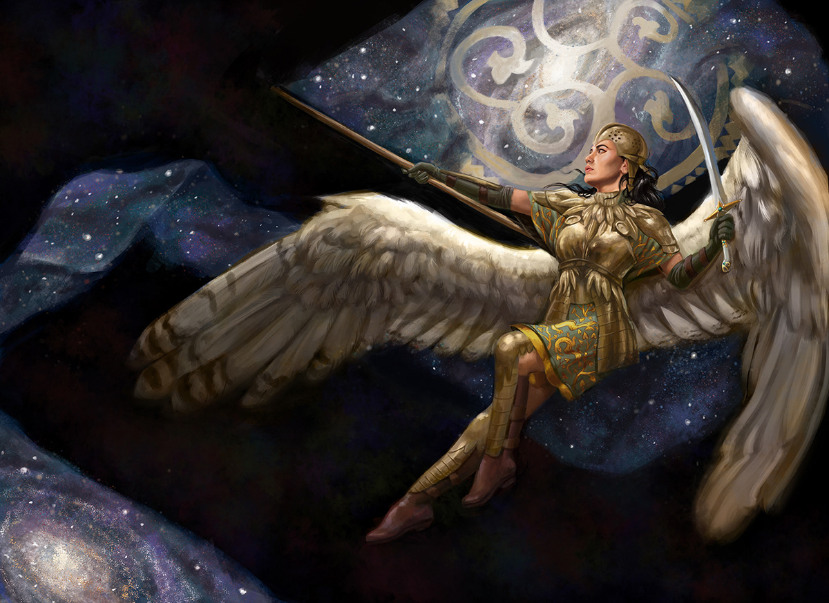 Adobe Portfolio islamic art angel mtg Magic   night night sky Space  fantasy fantasy art