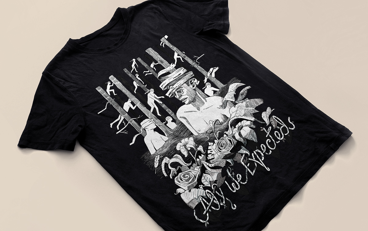 post-rock bandshirt merchandise lost woods trees blackwhite Silhouettes