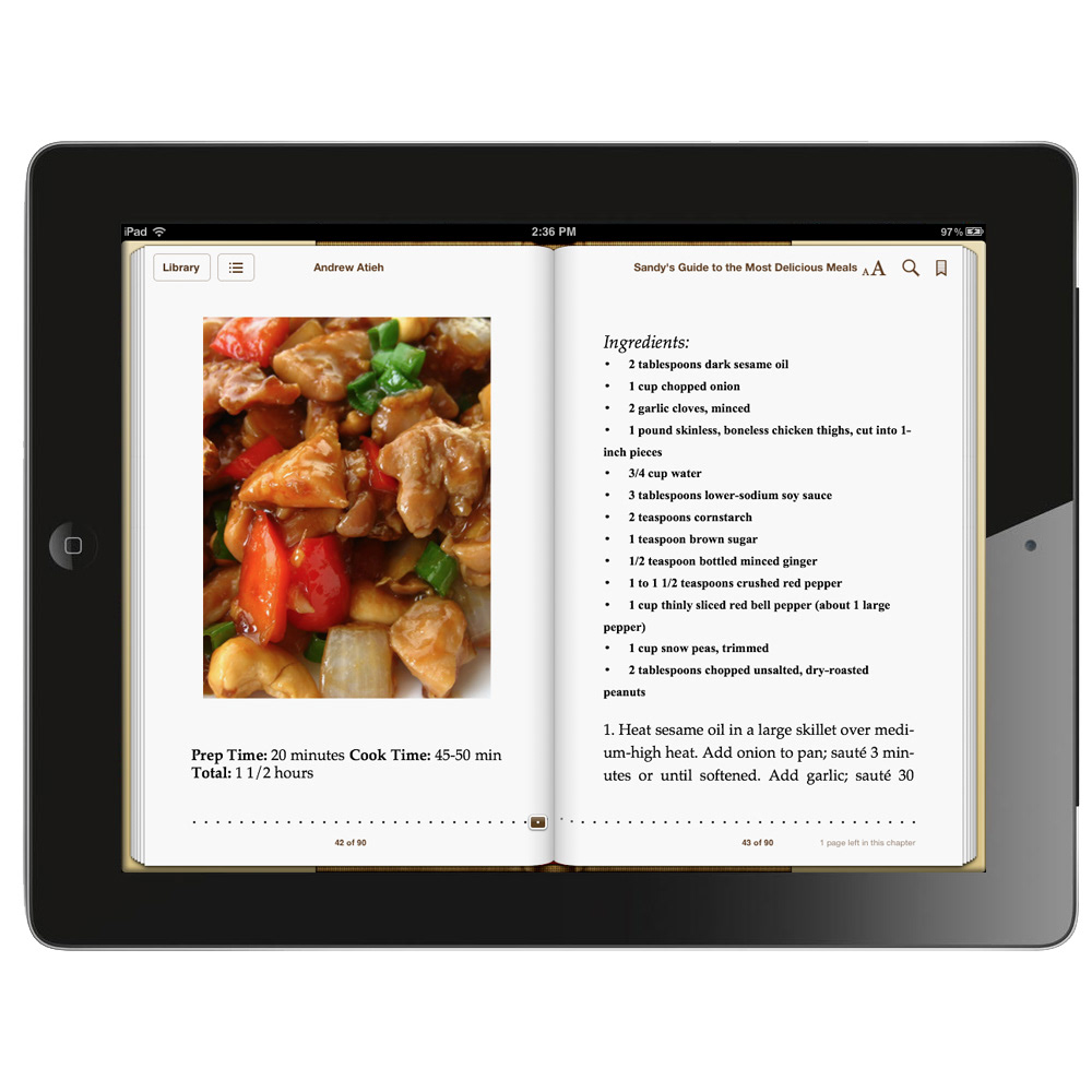 cook cooking epub publication iBook kindle kindle fire apple ibookstore itunes iPad iphone apps