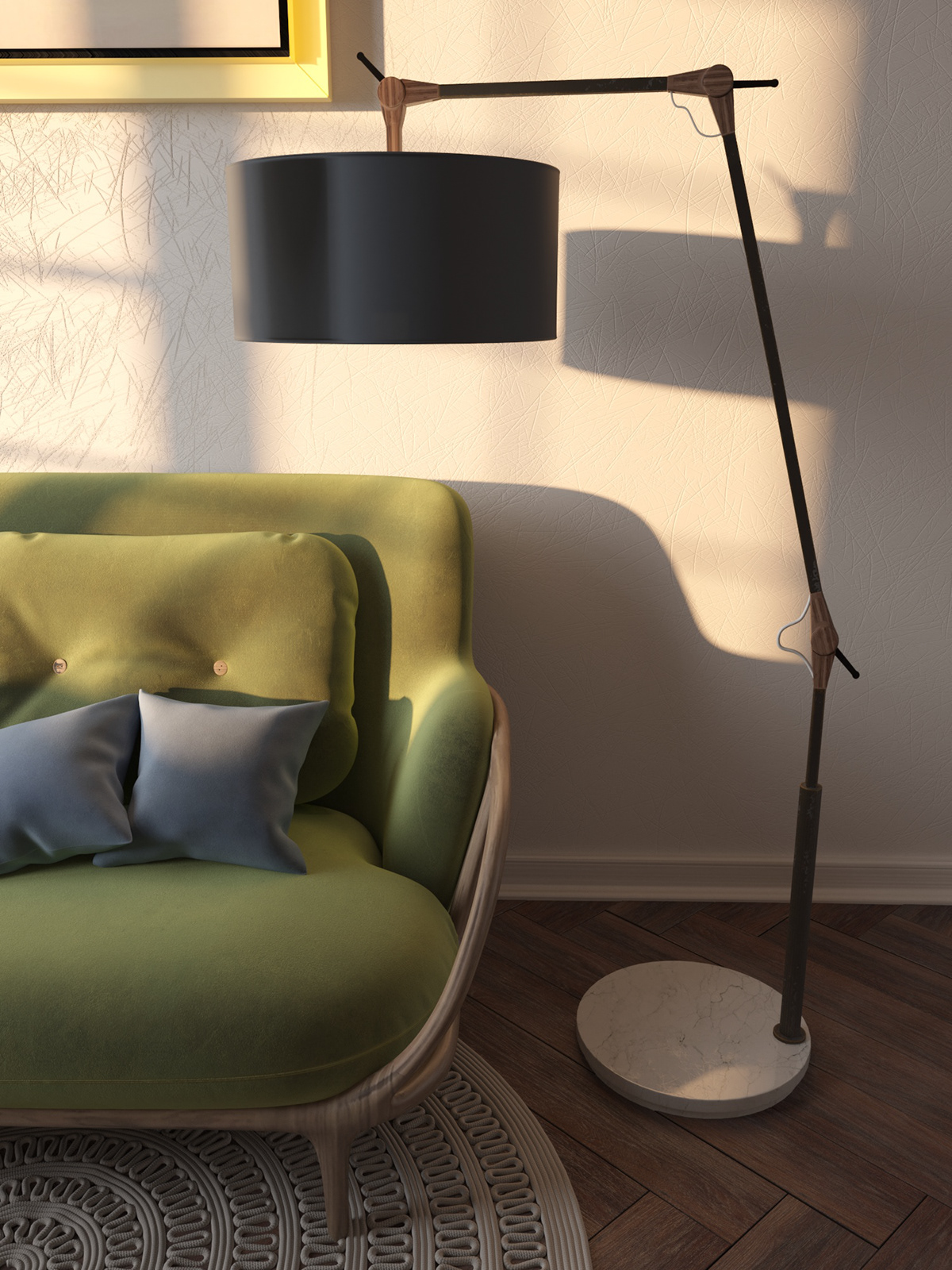 3ds max archviz CGI furniture Interior living room Porada Render visualization wood