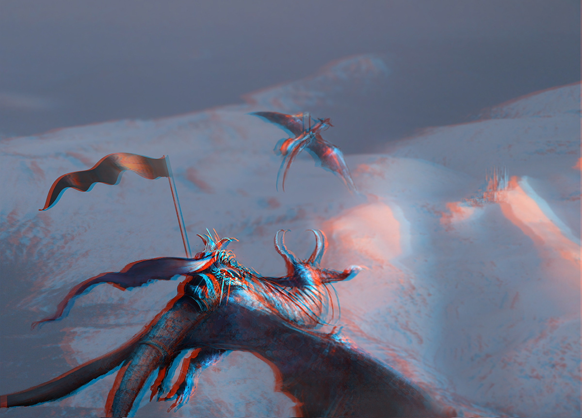 anaglyph anaglyphe dragons relief