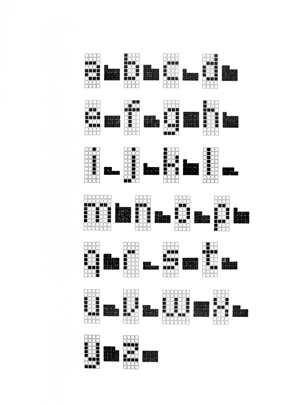 letterpress design wim crouwel adrian frutiger type design Modular type typographic elements blackness poster font Book Binding print and finishing