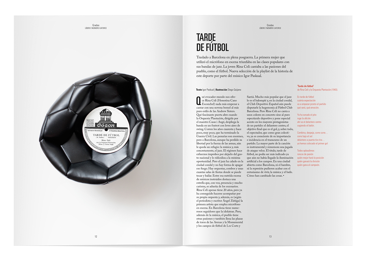 portfolio magazine libero football soccer sports Poetry  concept conceptual press prensa publication clean minimal spain