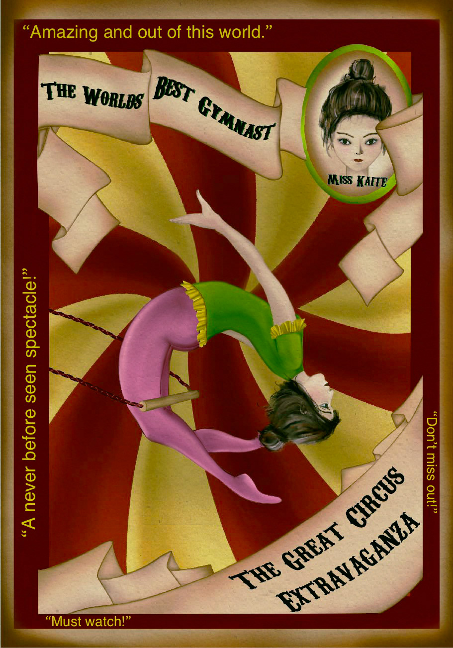 acrobat banner Circus Digital Art  ILLUSTRATION  poster