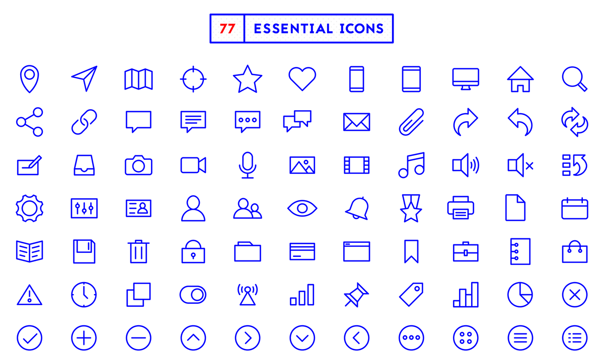 Icon icons iconography iconography design pictograms symbols free download free resource set icon set set of icons Bryn Taylor user interface UI